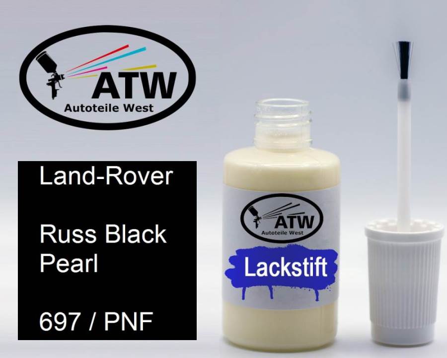 Land-Rover, Russ Black Pearl, 697 / PNF: 20ml Lackstift, von ATW Autoteile West.